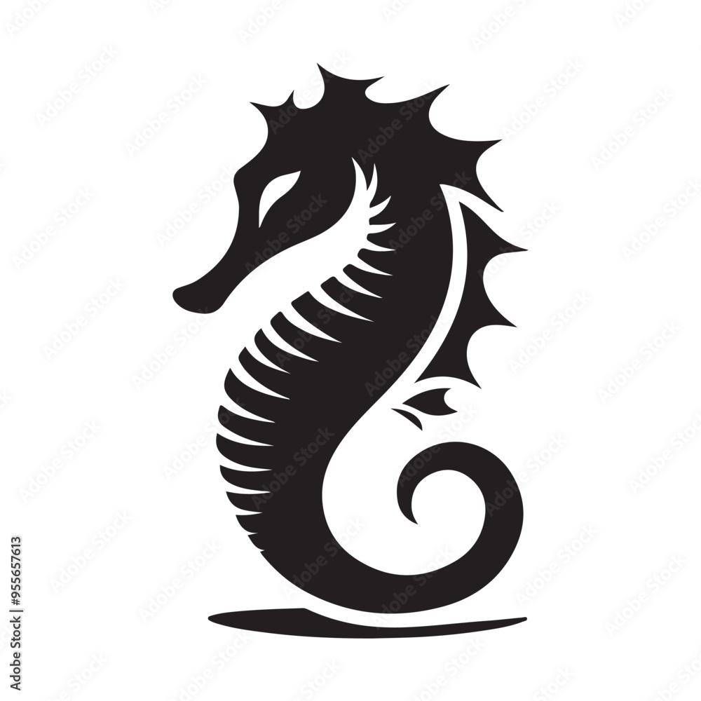 Stunning Seahorses Silhouette Vector Illustrations for Creative Projects Stunning Seahorses Silhouette Vector Illustrations for Creative Projects