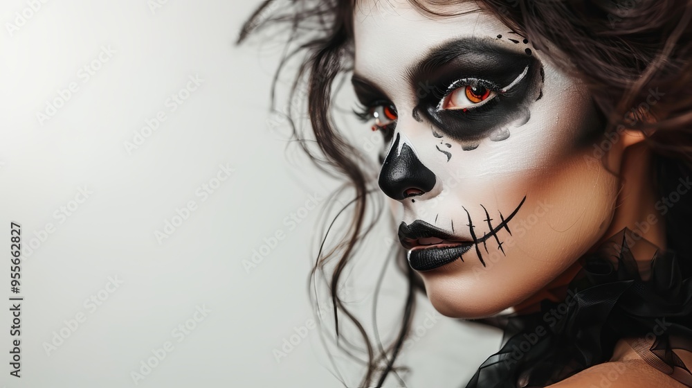 woman with halloween makeup.