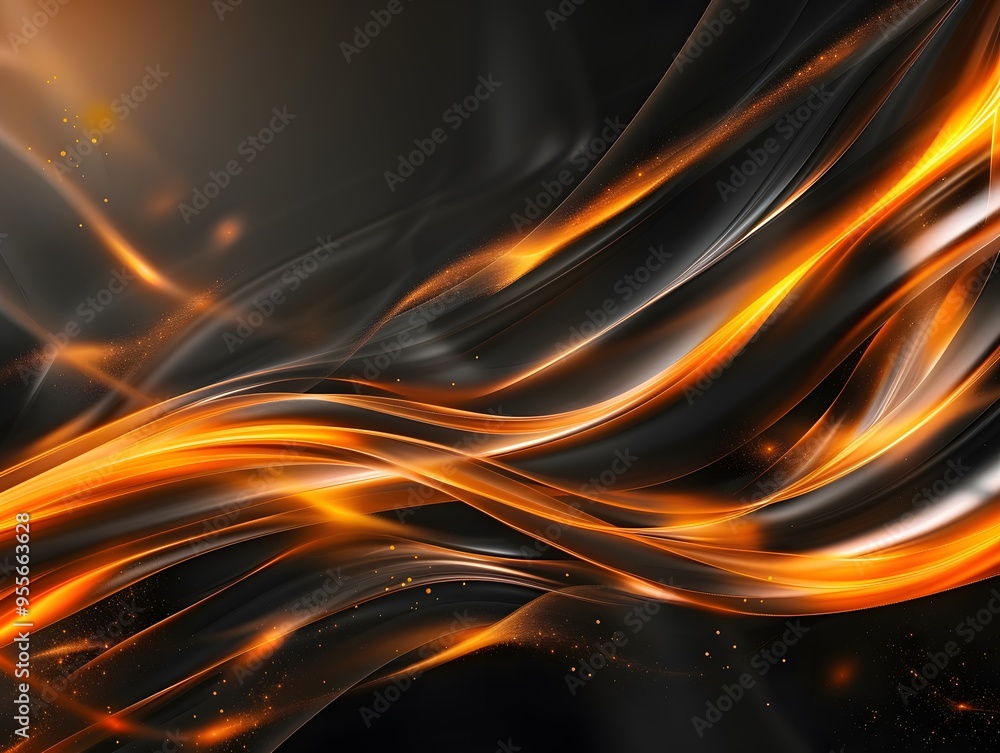 Black and orange modern abstract background with yellow Black and orange modern abstract background with yellow