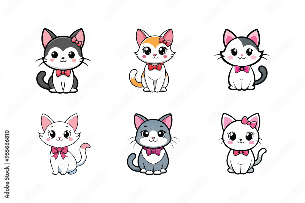 A cute cat cartoon vector art illustration