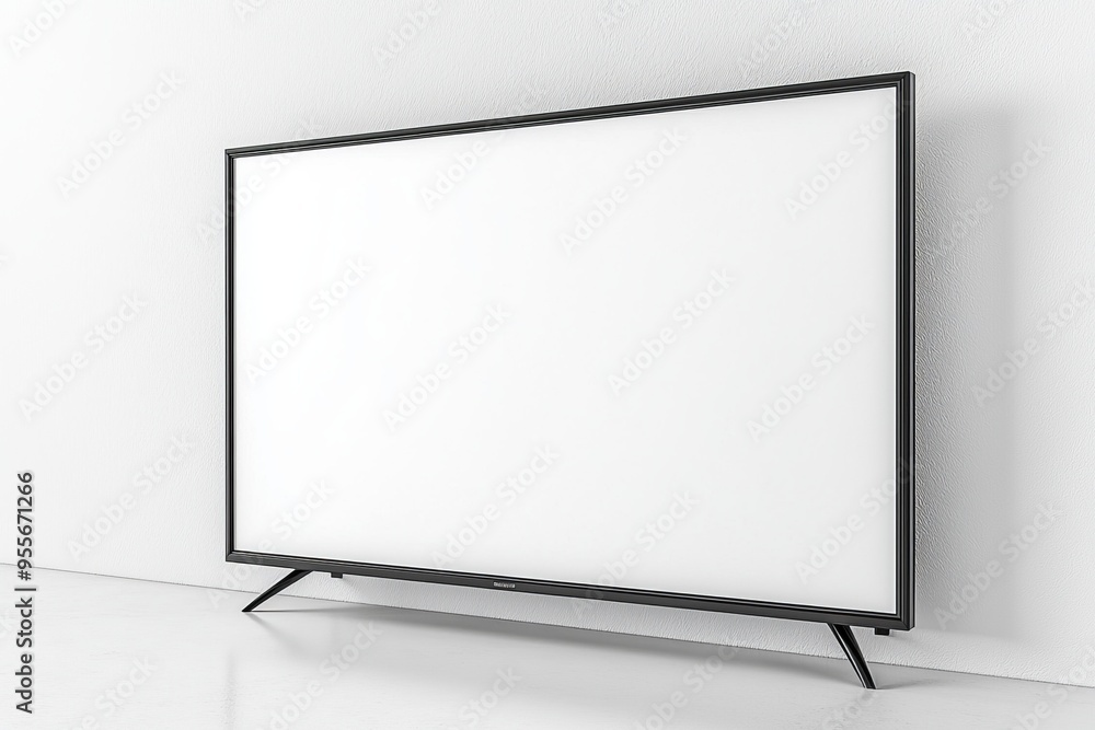 Fototapeta premium TV screen mockup on isolated background created with Generative AI