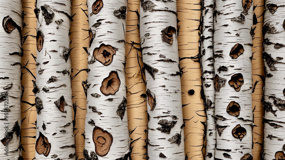 Fototapeta premium birch logs