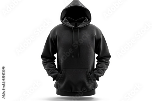 Blank black male hoodie sweatshirt for design mockup. photo