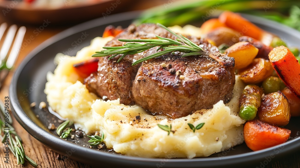 Grilled meat with potatoes Grilled meat with potatoes