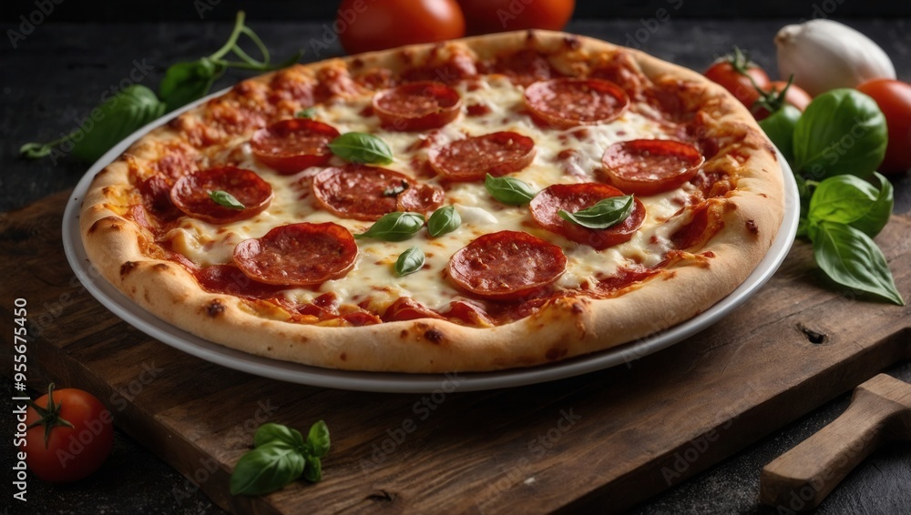 A pepperoni pizza with a lot of pepperoni on it A pepperoni pizza with a lot of pepperoni on it