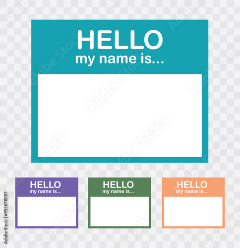 name badge template. hello my name is blank template. EPS 10.