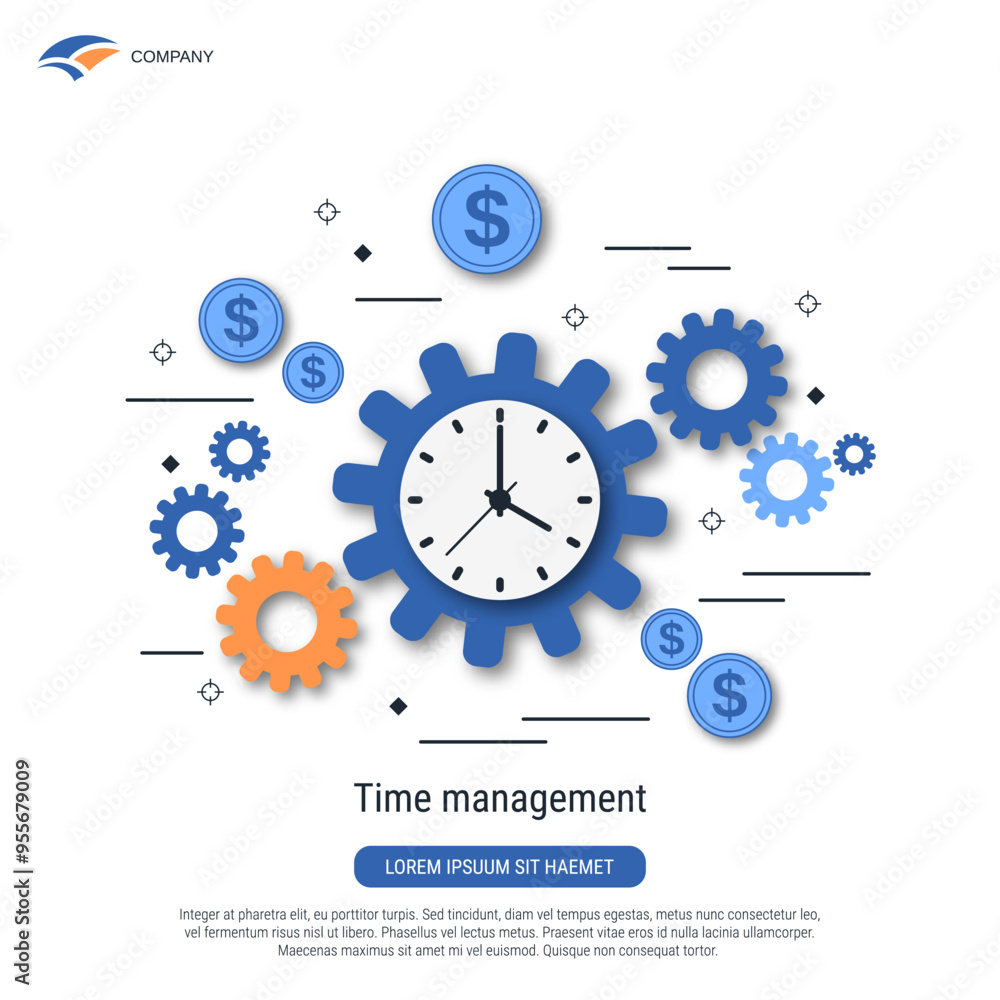Time management, business planning, schedule flat style vector concept illustration Time management, business planning, schedule flat style vector concept illustration