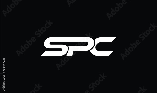 SPC creative letter shield logo design vector icon illustration