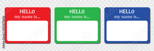 Hello my name cards set. vector hello my name is stickers. EPS 10.
