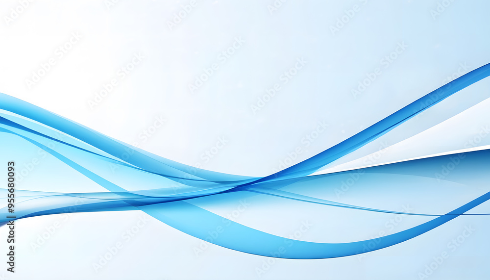 Fototapeta premium Modern Abstract Business Background with Flowing Blue Waves