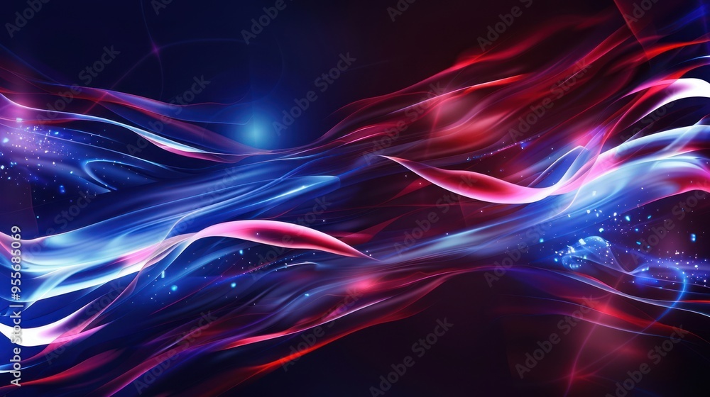 Abstract Swirling Blue and Red Glowing Lines Abstract Swirling Blue and Red Glowing Lines
