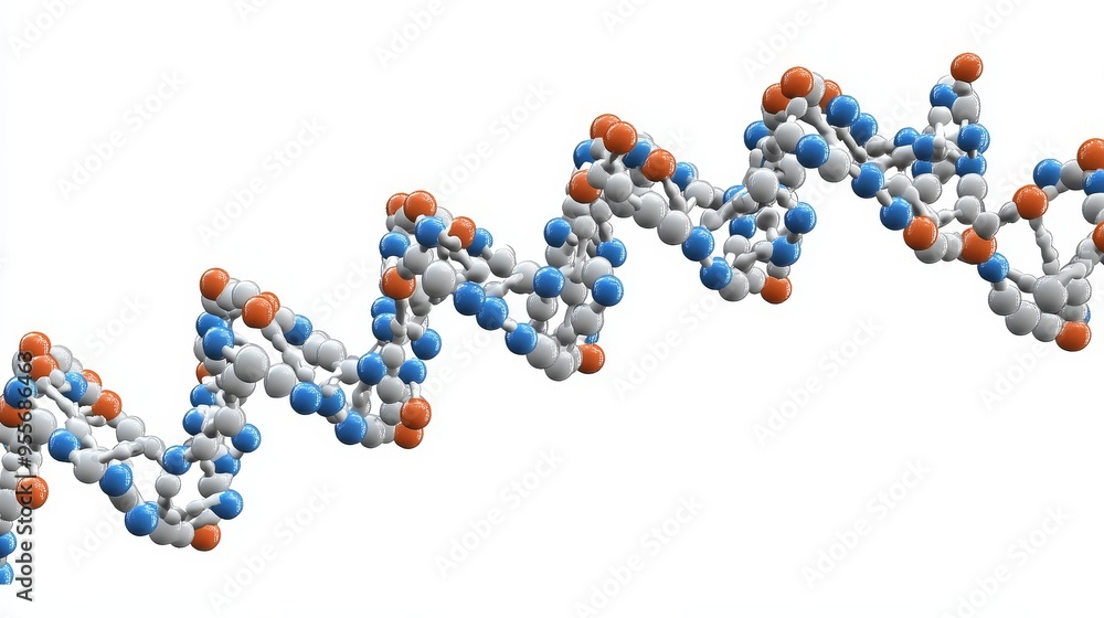 A detailed representation of a DNA double helix structure demonstrating molecular biology concepts in a scientific context A detailed representation of a DNA double helix structure demonstrating molecular biology concepts in a scientific context