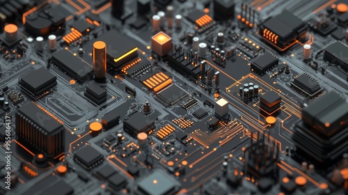 Wallpaper Mural A digital schematic of a complex electrical circuit with resistors, capacitors, and transistors  Torontodigital.ca
