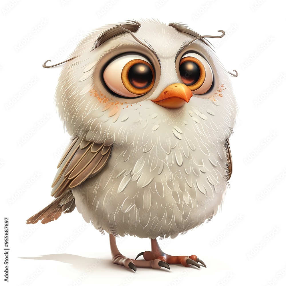 Naklejka premium Finch ghost fantasy animal cartoon isolated whitebackground