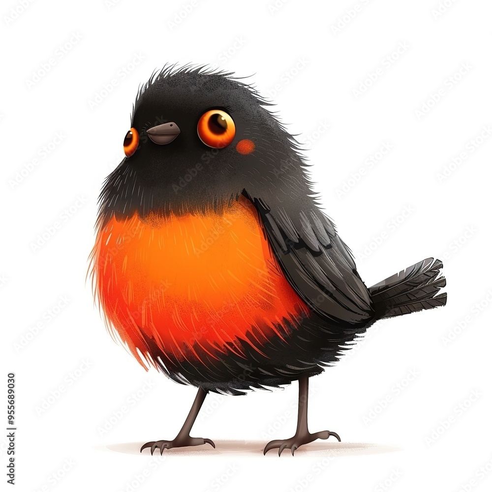 Fototapeta premium Finch Spirit animal cartoon isolated whitebackground 16:9
