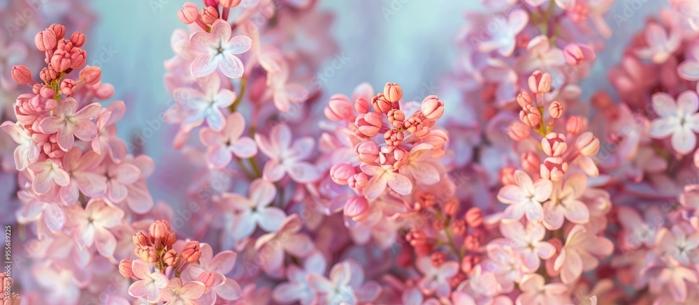 Bunches Of Pink Fragrant Lilacs In Spring Season Bunches Of Pink Fragrant Lilacs In Spring Season