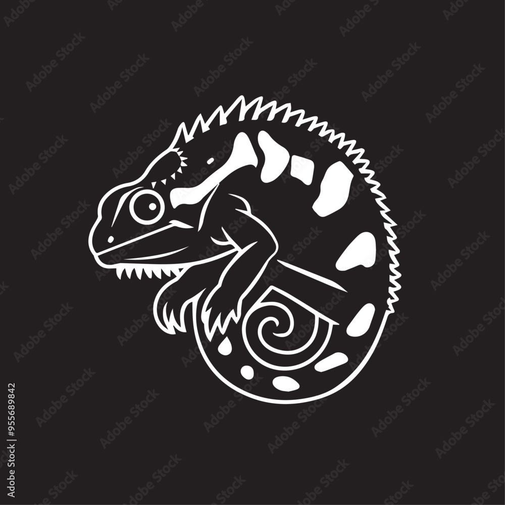 Chameleon in cartoon, doodle style . Image for t-shirt, web, mobile apps and ui. Isolated 2d vector illustration in logo, icon, sketch style, Eps 10, black and white. AI Generative Chameleon in cartoon, doodle style . Image for t-shirt, web, mobile apps and ui. Isolated 2d vector illustration in logo, icon, sketch style, Eps 10, black and white. AI Generative