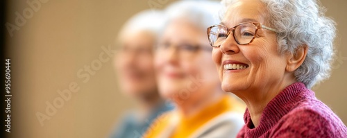 Seniors attending a memory care workshop, learning techniques, supportive and informative photo