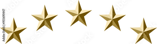Set of five stars on a curved or circular line.