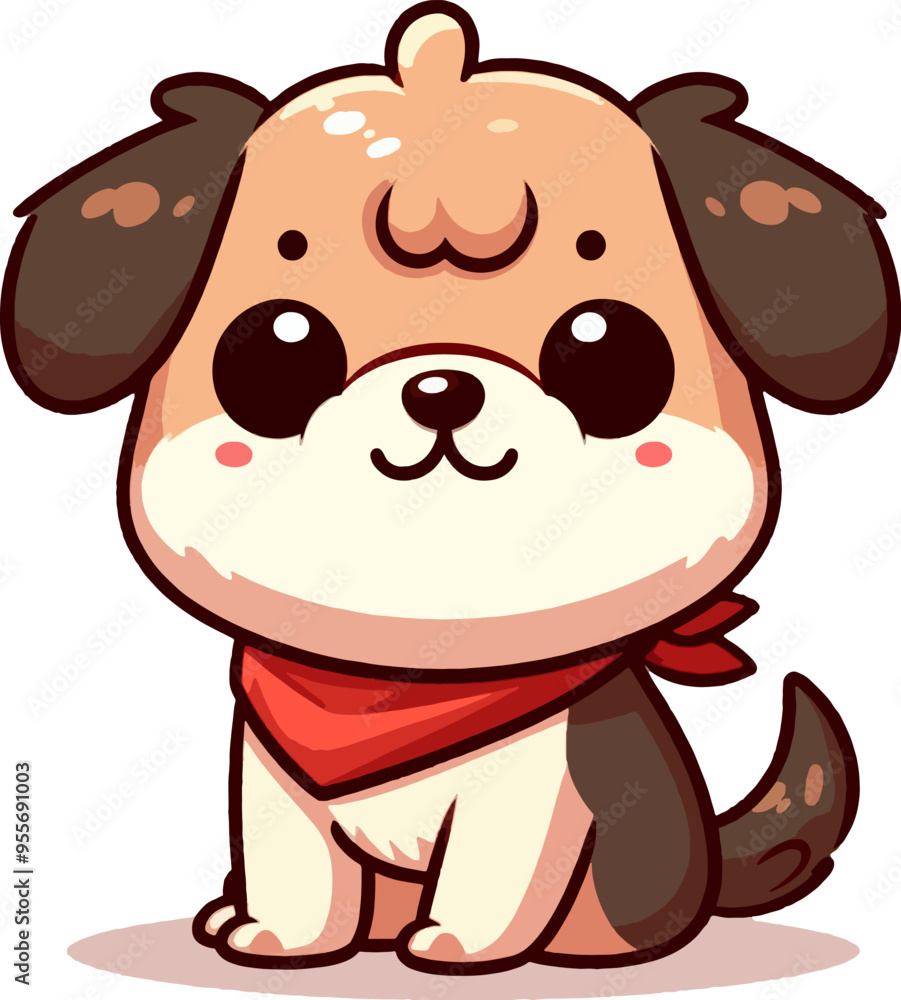 Obraz premium cute cartoon vector dog