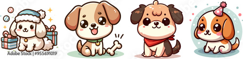 cute cartoon vector dog