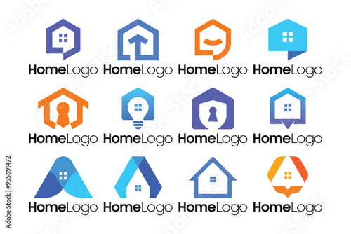 Modern house logo design collection