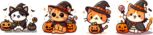 cute cartoon vectod halloween cat