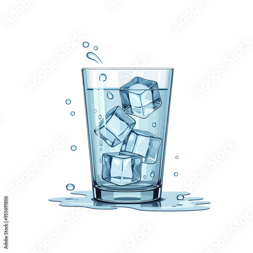 glass of water with ice