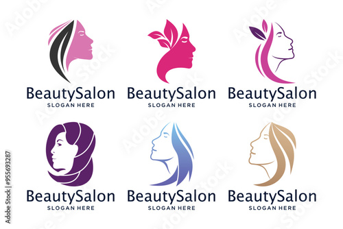 Beauty saloon logo design collection.