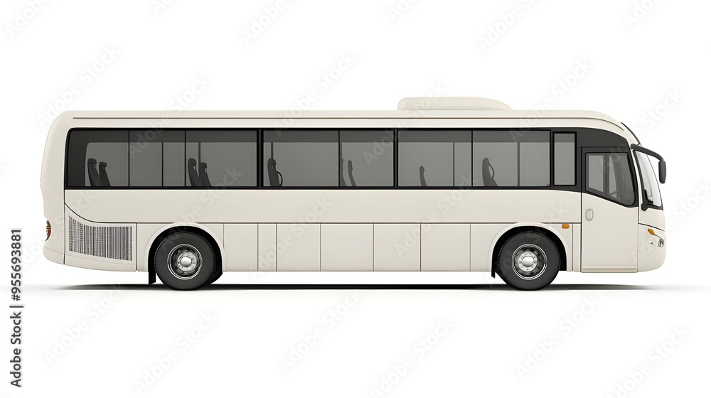 White luxury bus isolated on white background, detailed photo, png. White luxury bus isolated on white background, detailed photo, png.