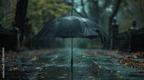 Wallpaper Mural umbrella in rain Torontodigital.ca