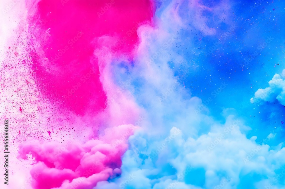 Fototapeta premium Abstract background with waves. Colorful paint splatters. Abstract background. Splashes of water on black. Explosion of colored paints. Close up view