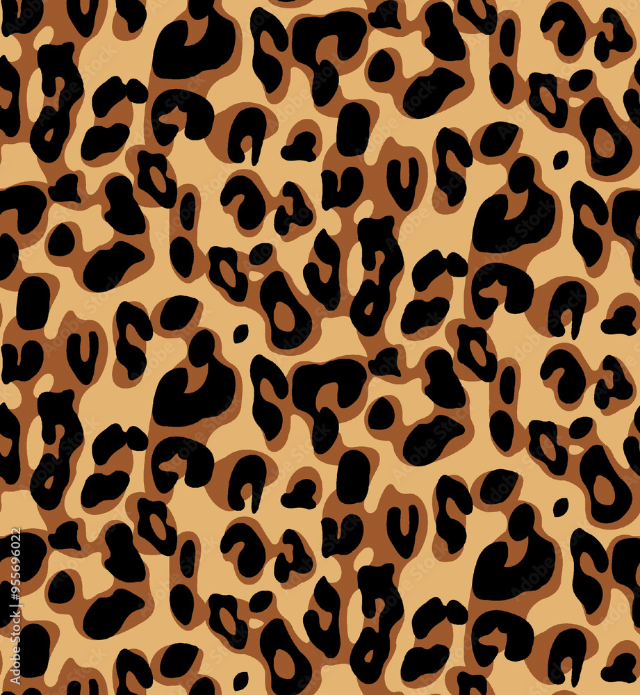leopard pattern seamless fashionable design for print clothes, paper, fabric. leopard spots