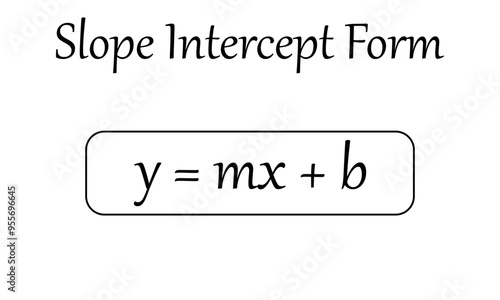 The slope intercept form equation in mathematics.