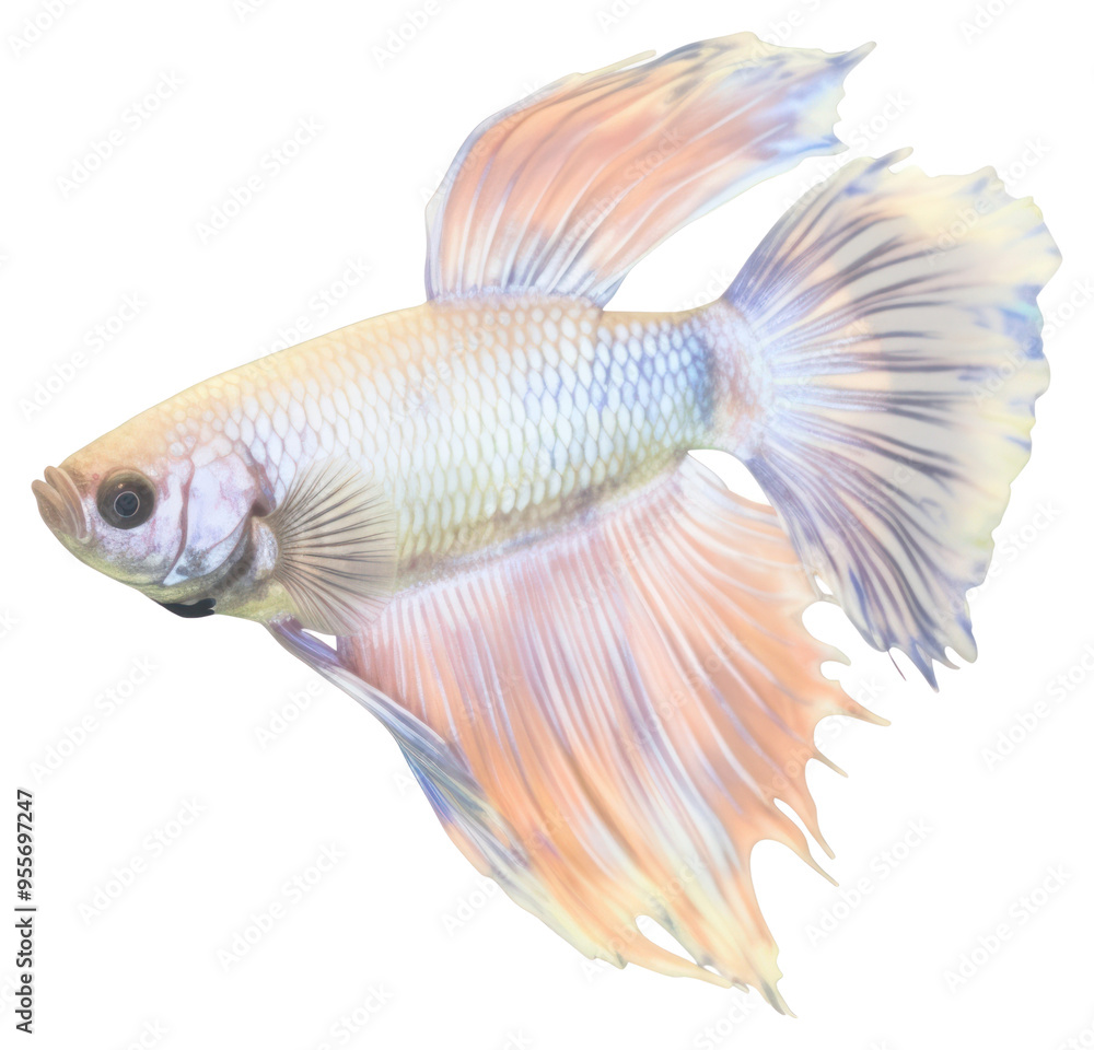 Fototapeta premium PNG Vibrant Betta fish swimming gracefully