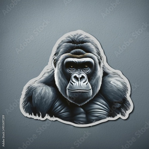 Gorilla sticker. Gorilla logotype. Gorilla icon. Gorilla emblem photo