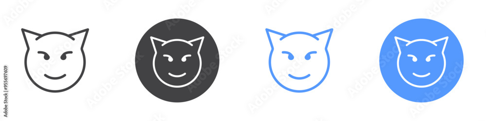 Evil icon Flat set in black and white color Evil icon Flat set in black and white color
