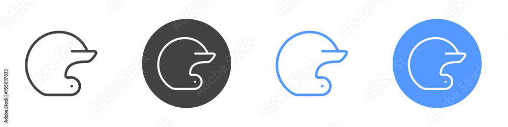 Helmet icon Flat set in black and white color Helmet icon Flat set in black and white color