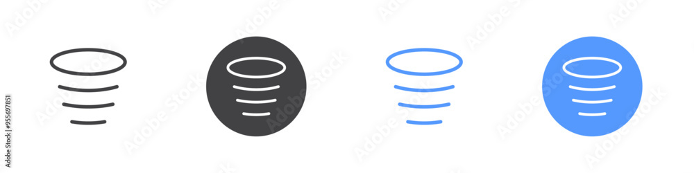Hurricane icon Flat set in black and white color Hurricane icon Flat set in black and white color