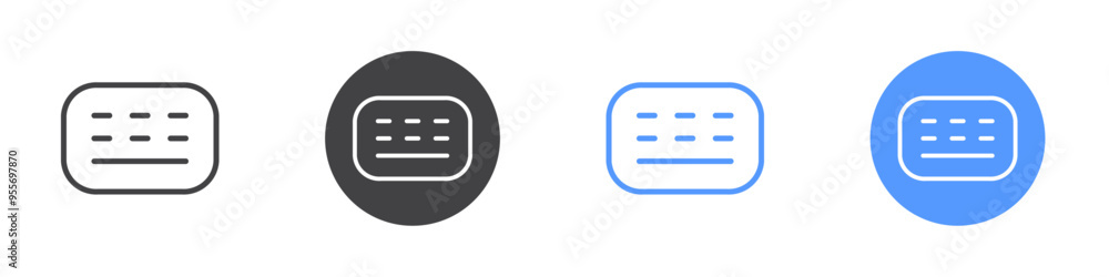 Keyboard icon Flat set in black and white color Keyboard icon Flat set in black and white color