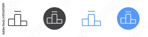 Leaderboard icon Flat set in black and white color