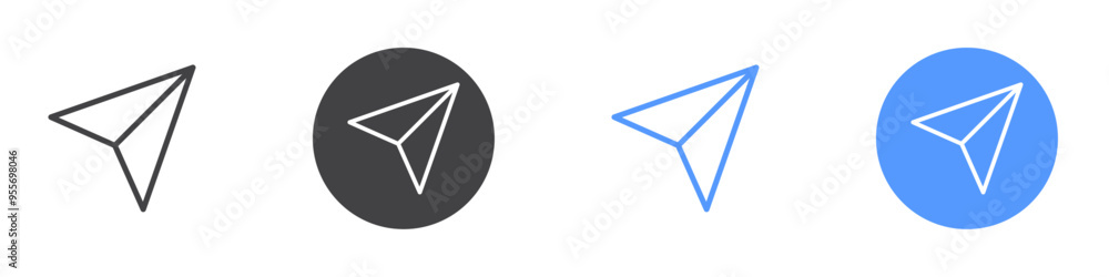 © Latest - Paper plane icon Flat set in black and white color © Latest - Paper plane icon Flat set in black and white color