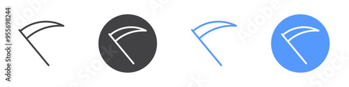 Scythe icon Flat set in black and white color