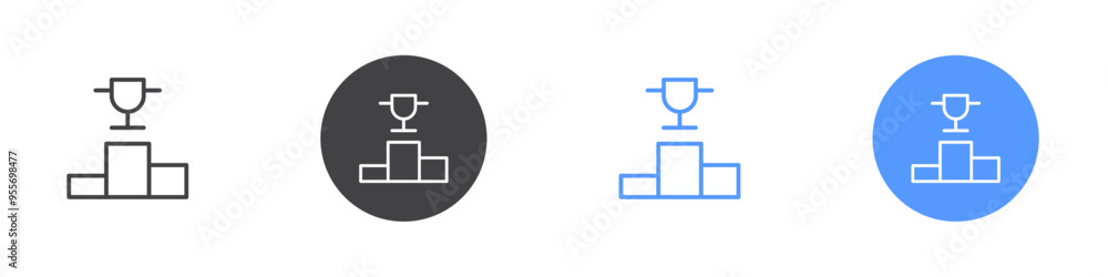 Winner trophy icon Flat set in black and white color Winner trophy icon Flat set in black and white color