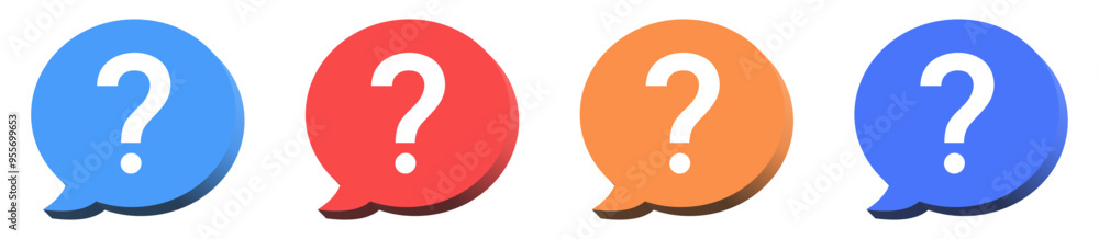 3d question mark icon button in speech bubble. faq sign, customer support and support sign or ask and help signs with red question icon symbol - ask bubbles 3d icons - frequently asked questions signs 3d question mark icon button in speech bubble. faq sign, customer support and support sign or ask and help signs with red question icon symbol - ask bubbles 3d icons - frequently asked questions signs