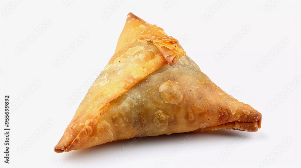 Keema samosa isolated on white background with clipping path Keema samosa isolated on white background with clipping path