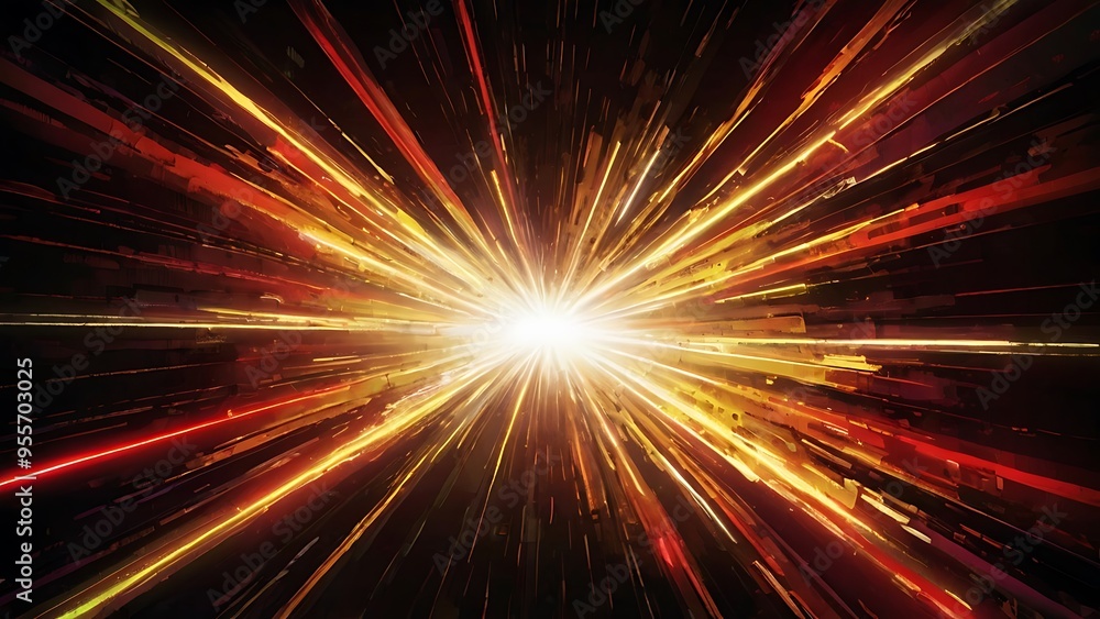 Bright exploded red flashing lights abstract background on black background, red, yellow and orange illustration Bright exploded red flashing lights abstract background on black background, red, yellow and orange illustration