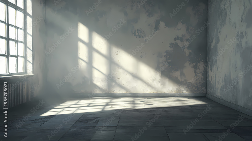 Empty abandoned room with no furniture, created with generative ai technology. Abandoned. Illustration Empty abandoned room with no furniture, created with generative ai technology. Abandoned. Illustration