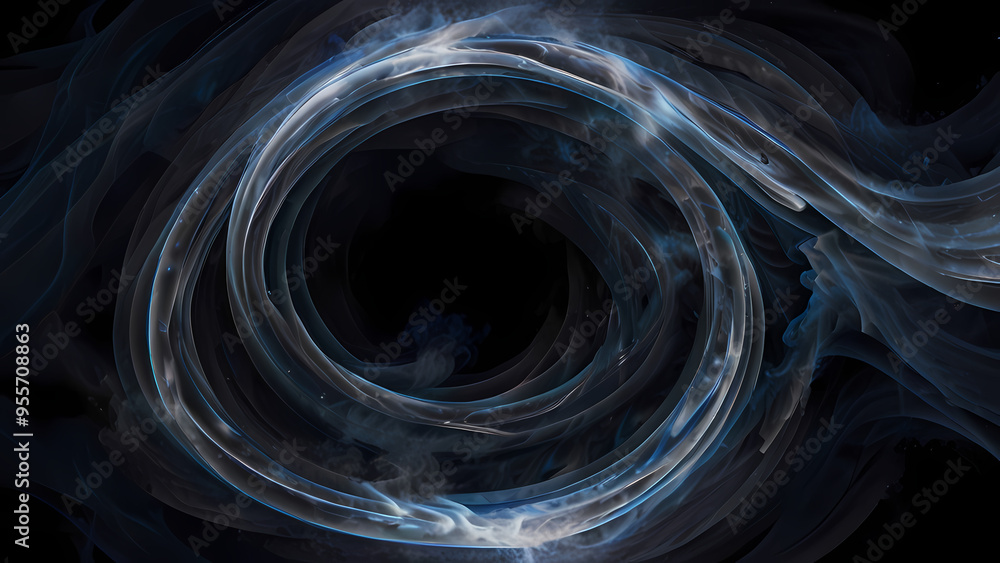 Abstract smoke clouds rising and swirling in an infinite loop, with the smoke appearing almost like waves of energy Abstract smoke clouds rising and swirling in an infinite loop, with the smoke appearing almost like waves of energy