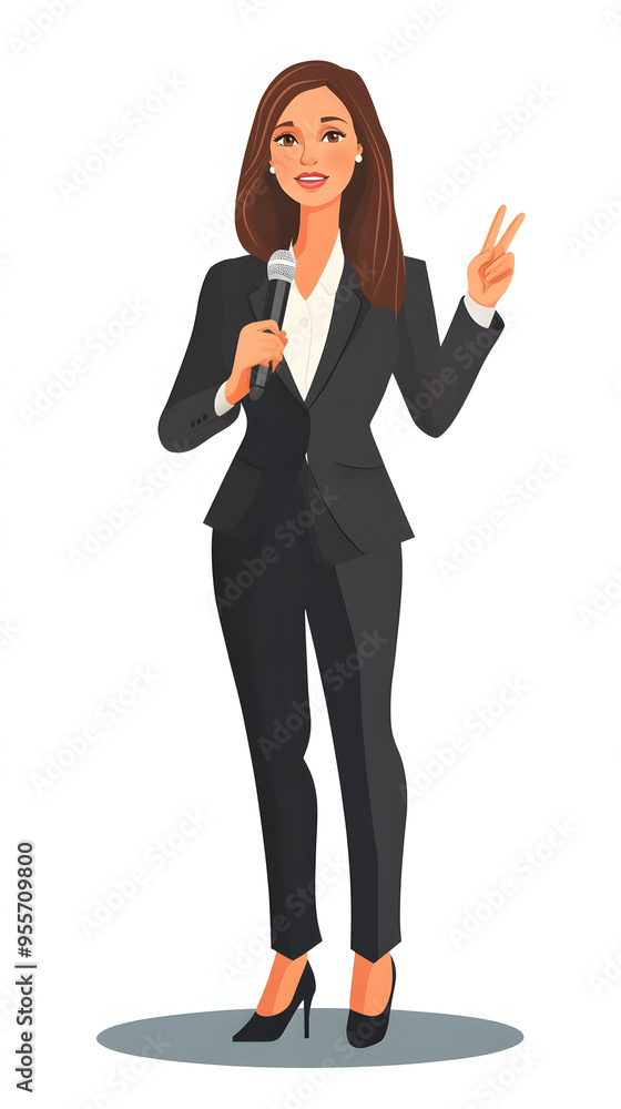 Black women standing presentating project Black women standing presentating project